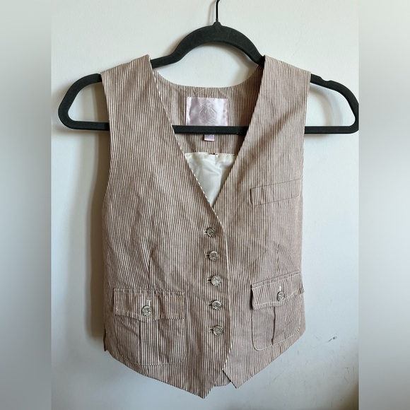 Rebecca Taylor Linen-Cotton Striped Vest Top - Picture 10 of 16